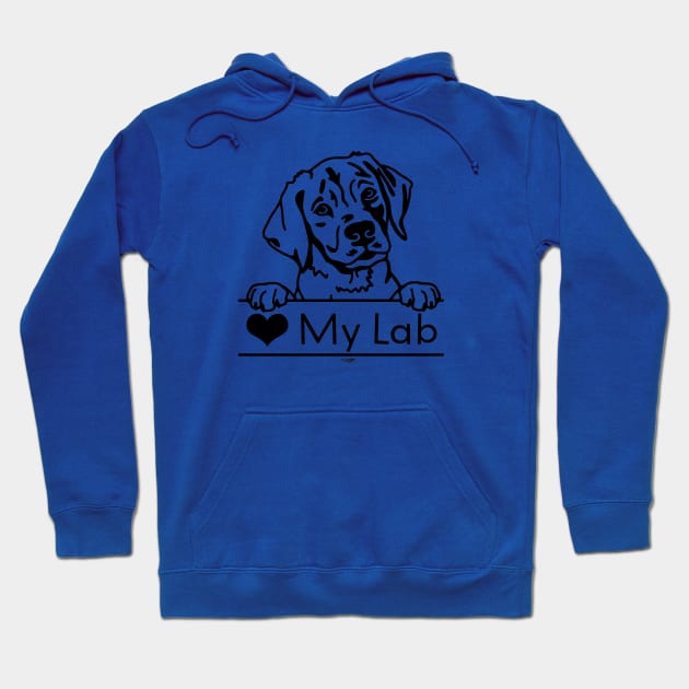 Heart My Lab, Labrador Retriever Design Hoodie by FreeSpiritMeg